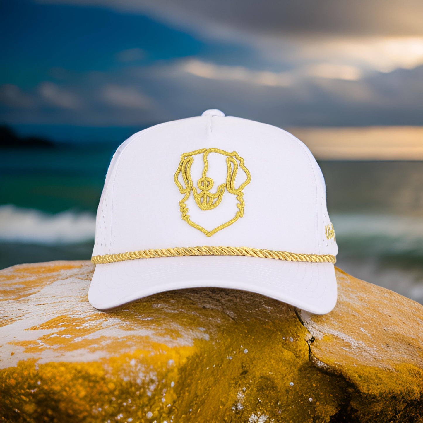 Jameson | White Golden Retriever Hat (Pre Order)